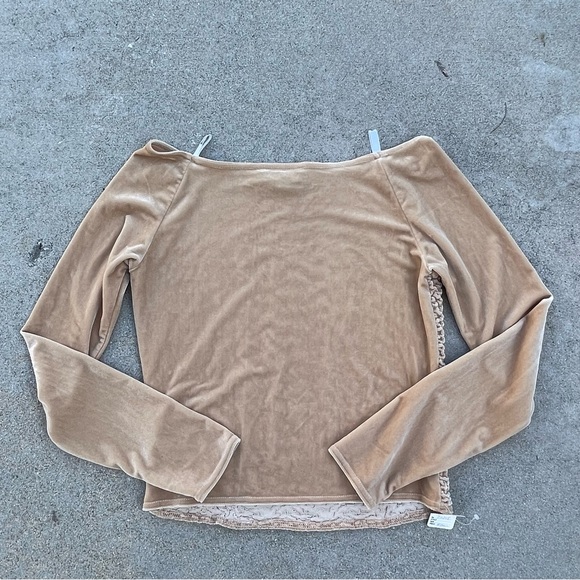 Bisou Bisou Womens Velour crop top blouse vintage goth witchycore medium - Picture 3 of 4